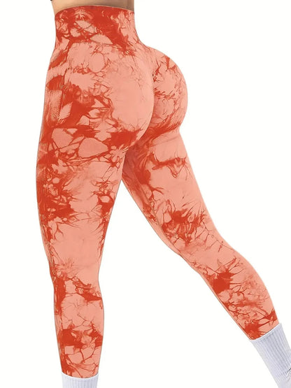 Women's Tie-Dye High-Waist Leggings – Seamless, Stretchy Yoga & Workout Pants