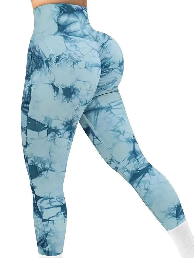 Women's Tie-Dye High-Waist Leggings – Seamless, Stretchy Yoga & Workout Pants