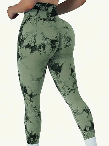 Women's Tie-Dye High-Waist Leggings – Seamless, Stretchy Yoga & Workout Pants