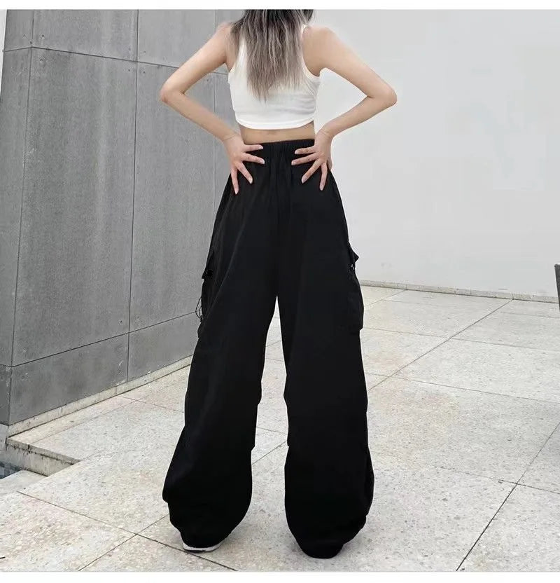 Women's Low-Waist Baggy Joggers – Drawstring, Wide-Leg Y2K Streetwear Sweatpants