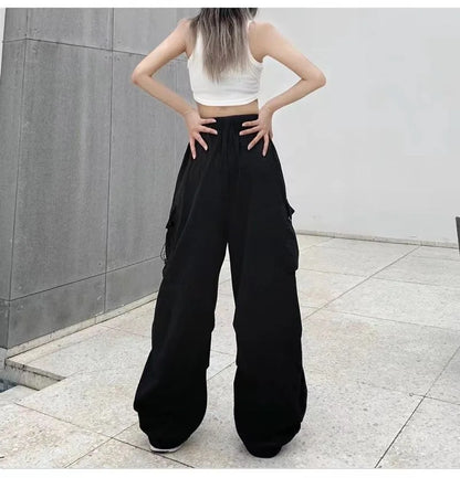 Women's Low-Waist Baggy Joggers – Drawstring, Wide-Leg Y2K Streetwear Sweatpants