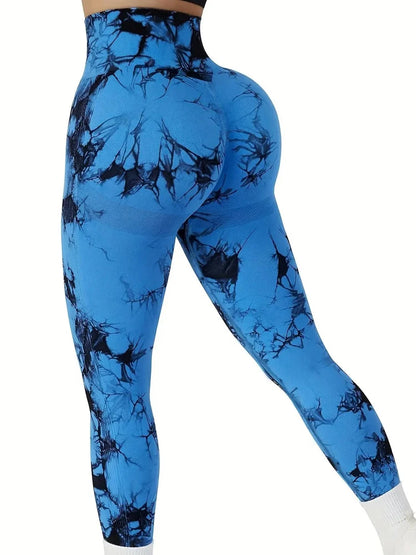 Women's Tie-Dye High-Waist Leggings – Seamless, Stretchy Yoga & Workout Pants