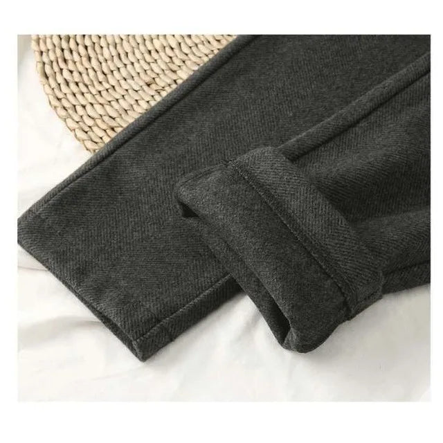 Women's High-Waist Woolen Harem Pants – Elegant Office & Casual Wear