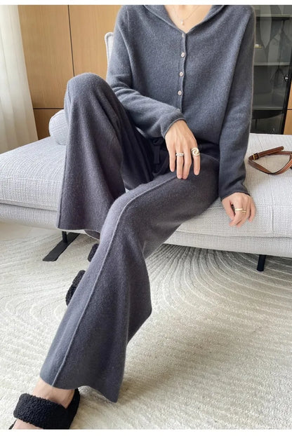 Cashmere Wide-Leg Trousers