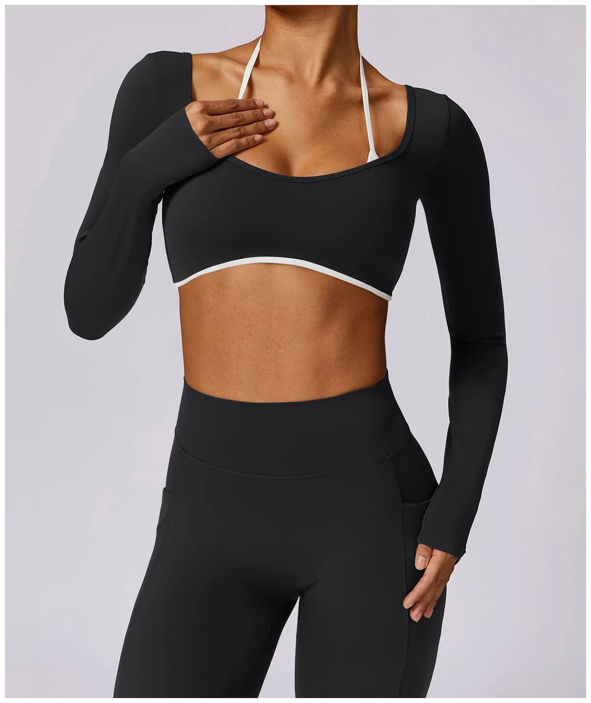 2-Piece Backless Gym Set – Quick-Dry Leggings & Fitness Top