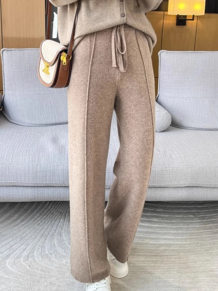 Cashmere Wide-Leg Trousers