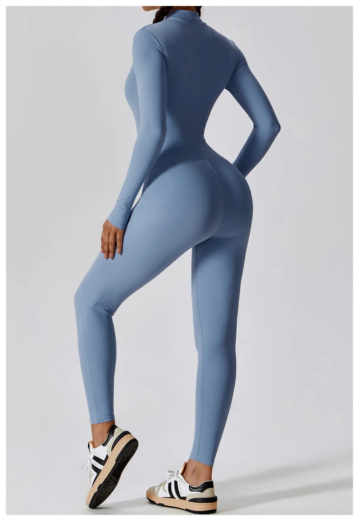 One-piece Long Sleeved Zipper Jumpsuit Skin-tigh Sportswear