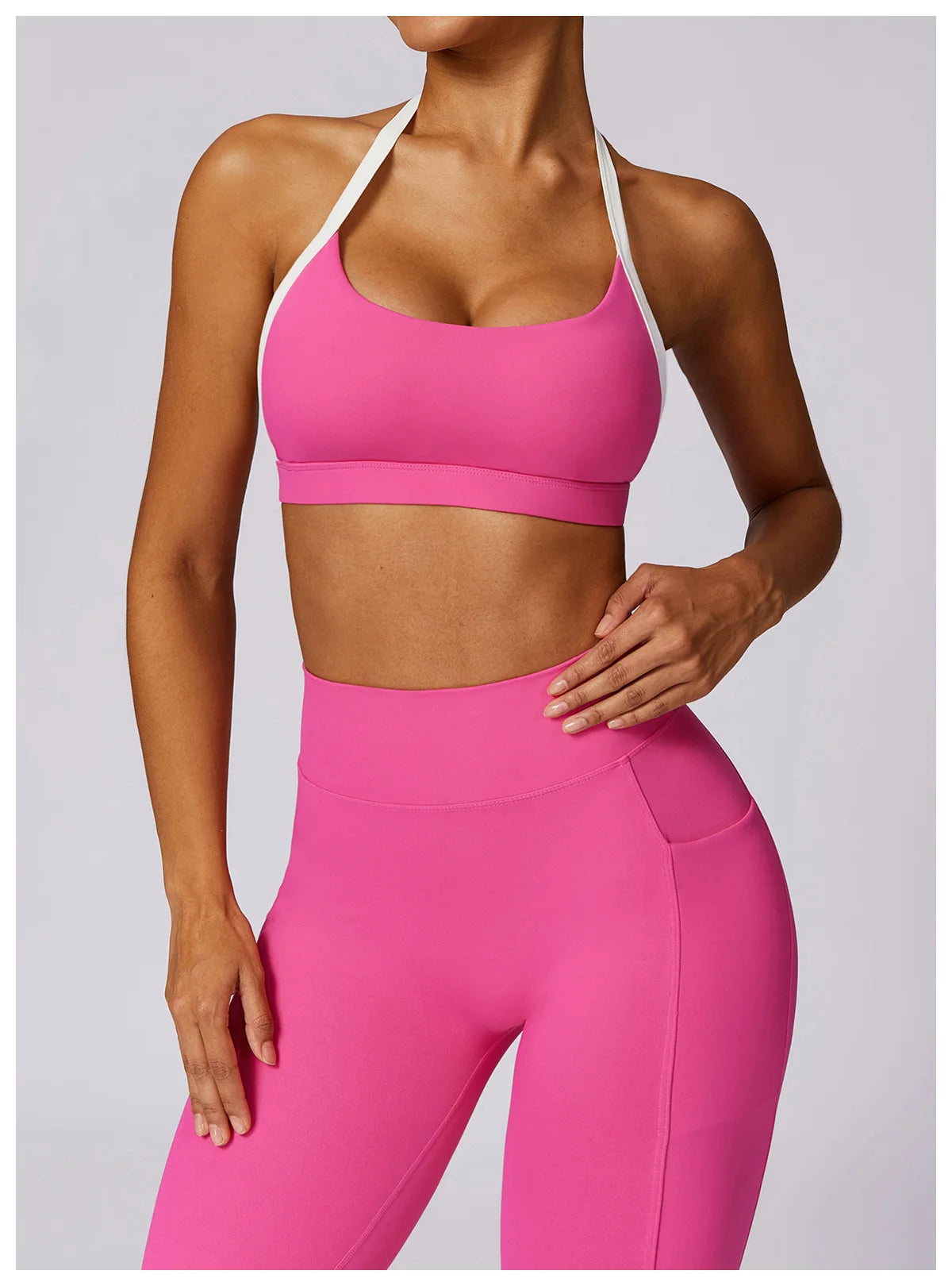 2-Piece Backless Gym Set – Quick-Dry Leggings & Fitness Top