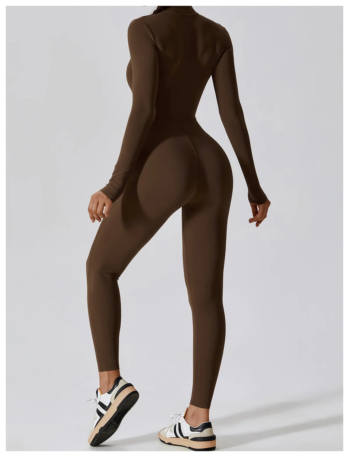 One-piece Long Sleeved Zipper Jumpsuit Skin-tigh Sportswear