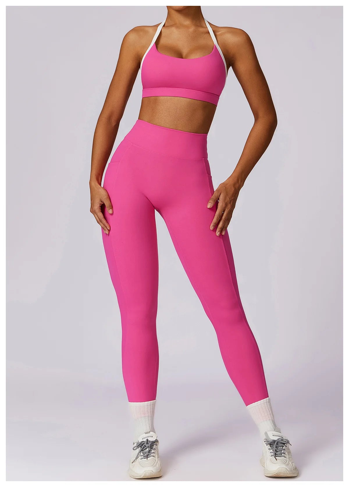 2-Piece Backless Gym Set – Quick-Dry Leggings & Fitness Top