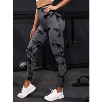 Women's Seamless High-Waist Leggings – Tie-Dye, Hip-Lifting, Yoga & Fitness Tights