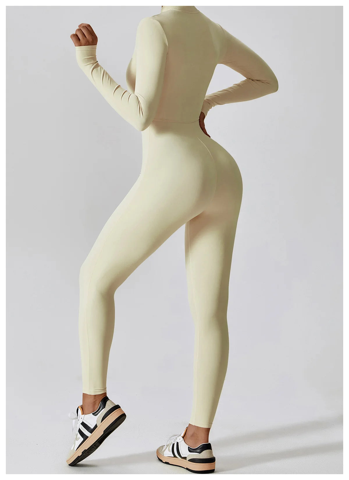 One-piece Long Sleeved Zipper Jumpsuit Skin-tigh Sportswear