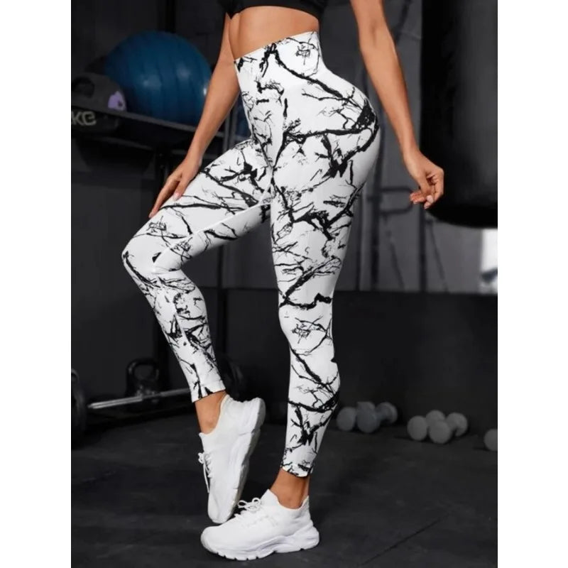 Women's Seamless High-Waist Leggings – Tie-Dye, Hip-Lifting, Yoga & Fitness Tights