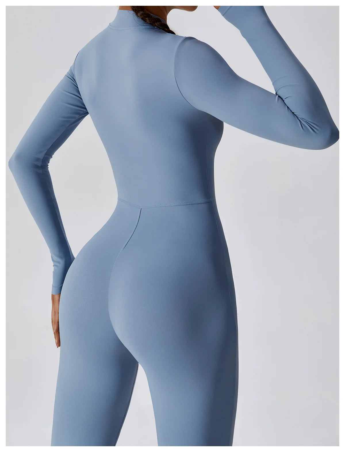 One-piece Long Sleeved Zipper Jumpsuit Skin-tigh Sportswear