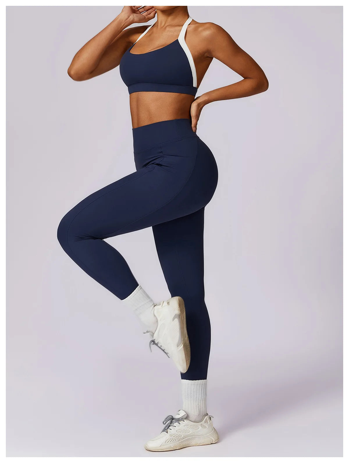 2-Piece Backless Gym Set – Quick-Dry Leggings & Fitness Top